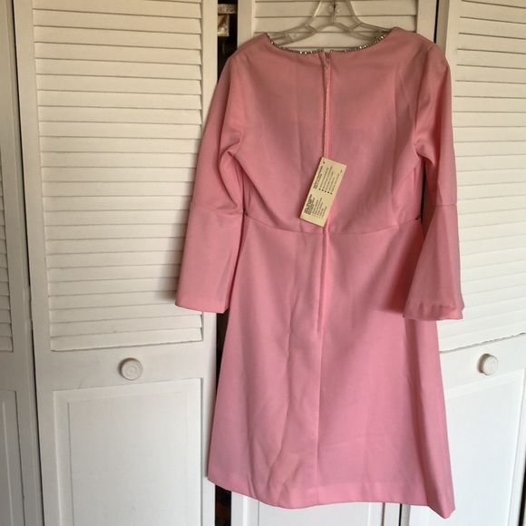 Vintage 60s bubble gum pink jeweled MOD mini dress - Picture 7 of 11